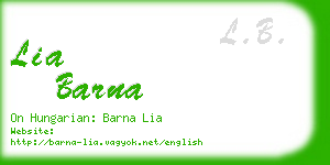 lia barna business card